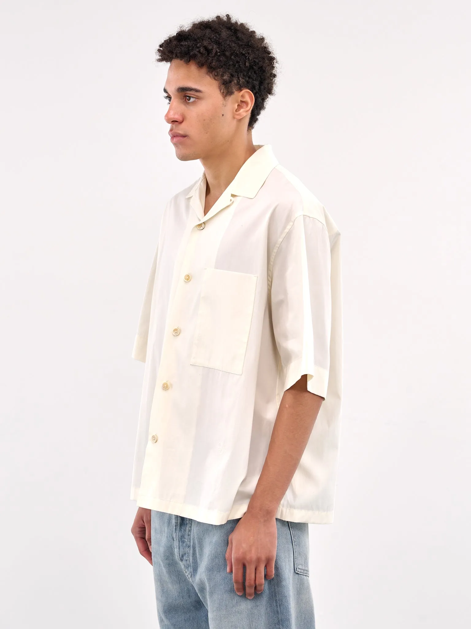 White Poplin Short Sleeve Shirt (J47DL0166-J45292-OFF-WHITE) sold by lorenzo product image thumbnail 2