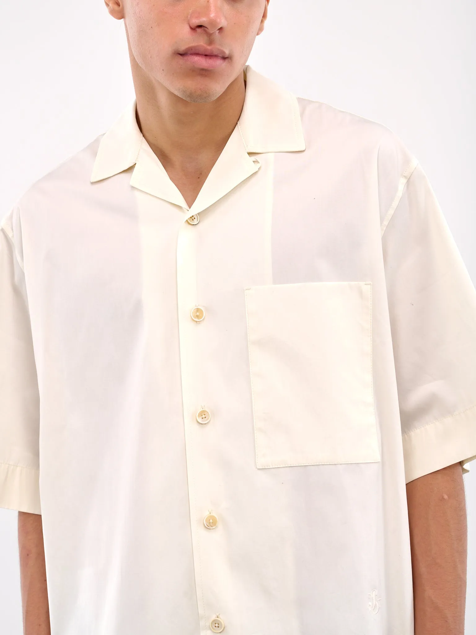 White Poplin Short Sleeve Shirt (J47DL0166-J45292-OFF-WHITE) sold by lorenzo product image thumbnail 5