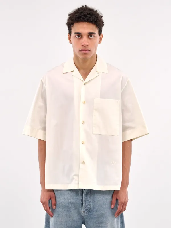 White Poplin Short Sleeve Shirt (J47DL0166-J45292-OFF-WHITE) sold by lorenzo