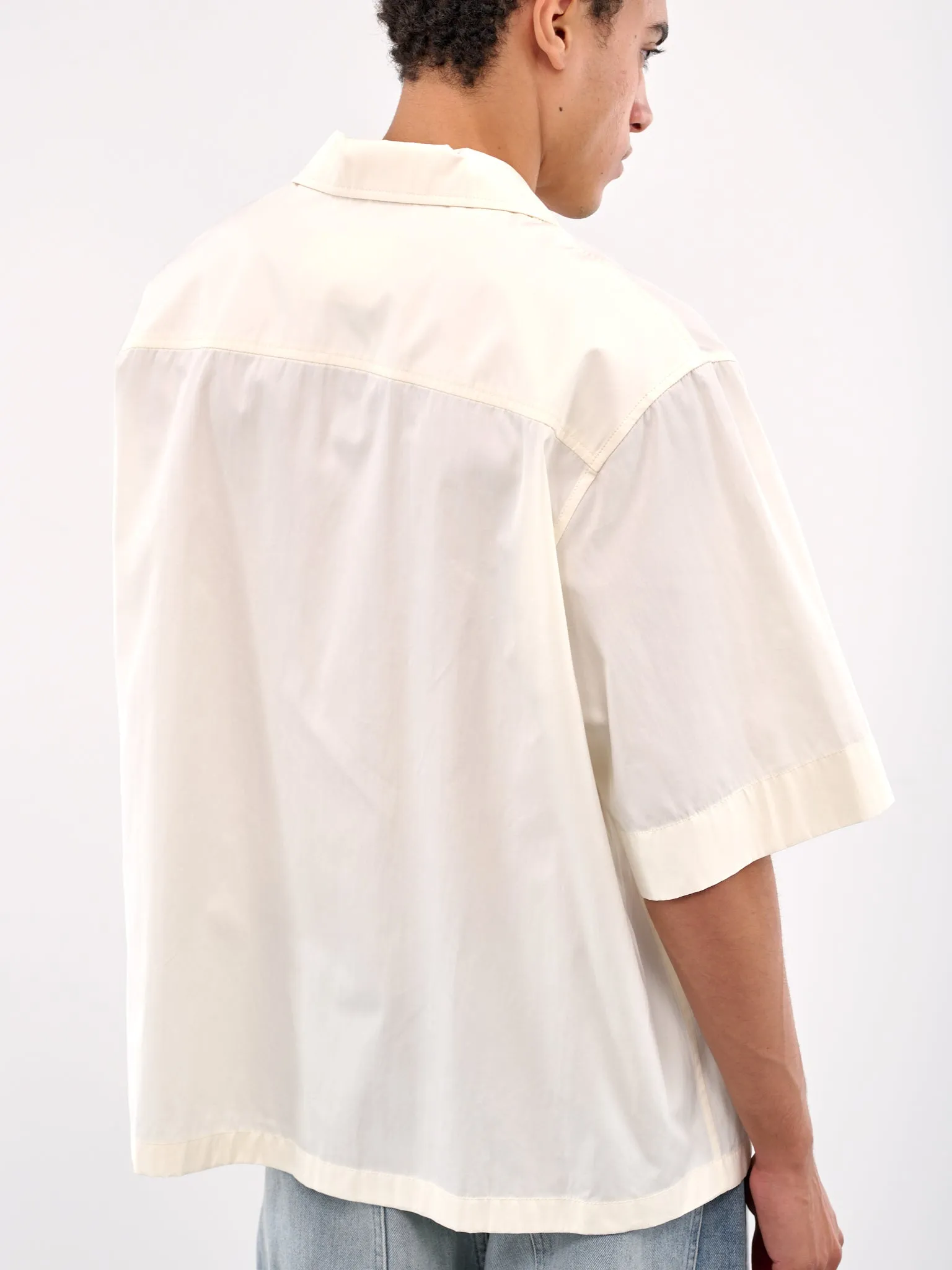 White Poplin Short Sleeve Shirt (J47DL0166-J45292-OFF-WHITE) sold by lorenzo product image thumbnail 4