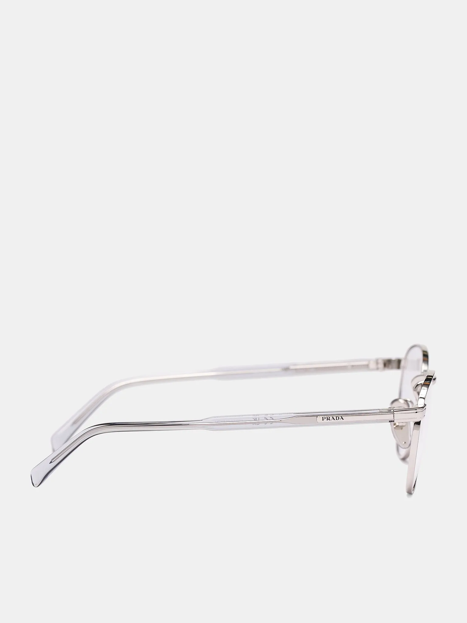 PR B52V Oval Metal Sunglasses (0PR-B52V-SILVER-W-DEMO-LENS) sold by lorenzo product image thumbnail 2