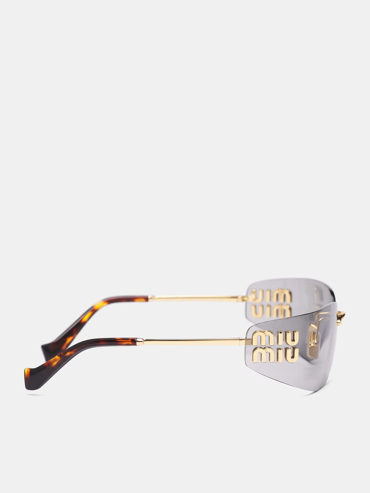 MU A51S Rimless Shield Sunglasses (0MU-A51S-GOLD-W-LIGHT-GREY) sold by lorenzo product image thumbnail 2