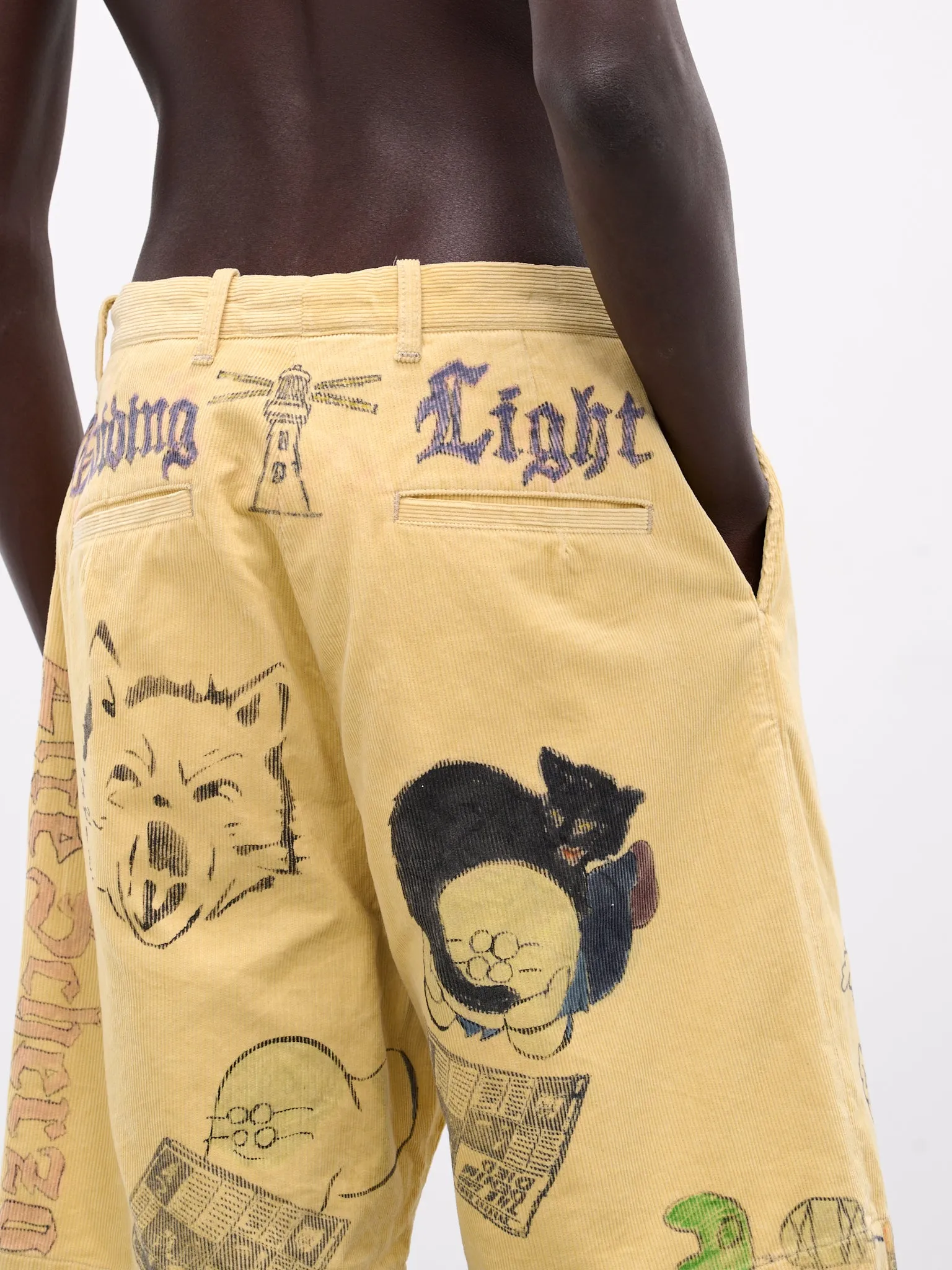 'Memorial Paint' Baggy Corduroy Shorts (K2502SP003-LYL-LIGHT-YELLOW) sold by lorenzo product image thumbnail 5