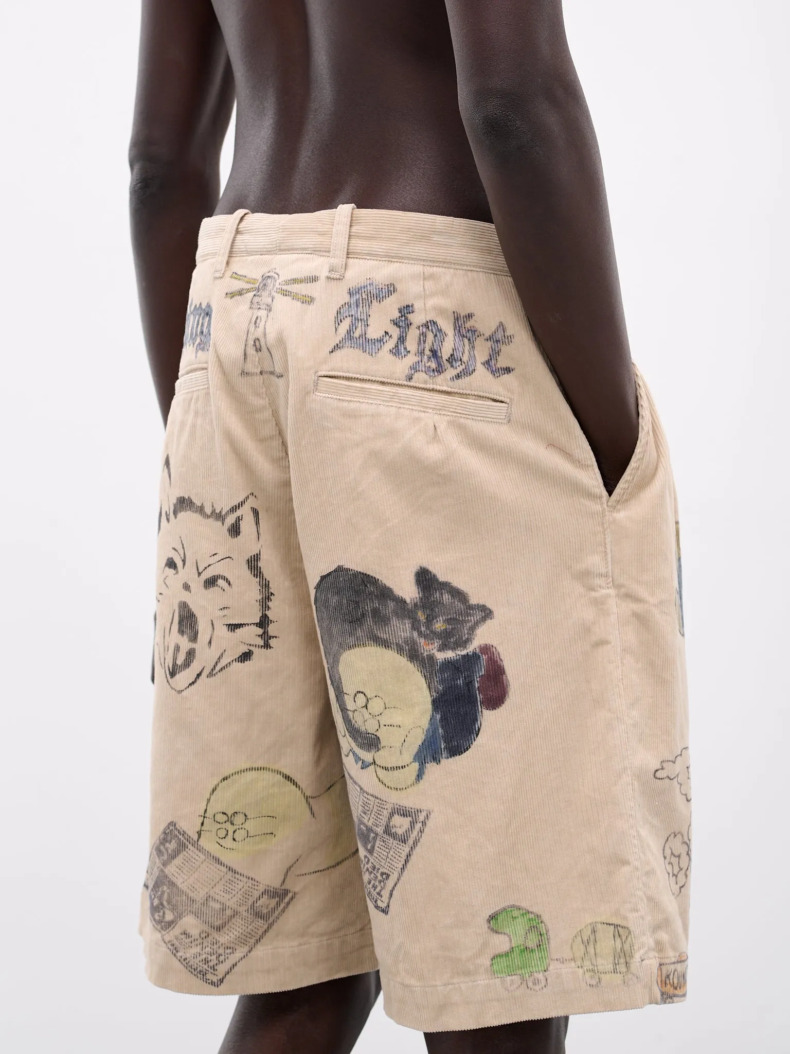 'Memorial Paint' Baggy Corduroy Shorts (K2502SP003-BE-BEIGE) sold by lorenzo product image thumbnail 5