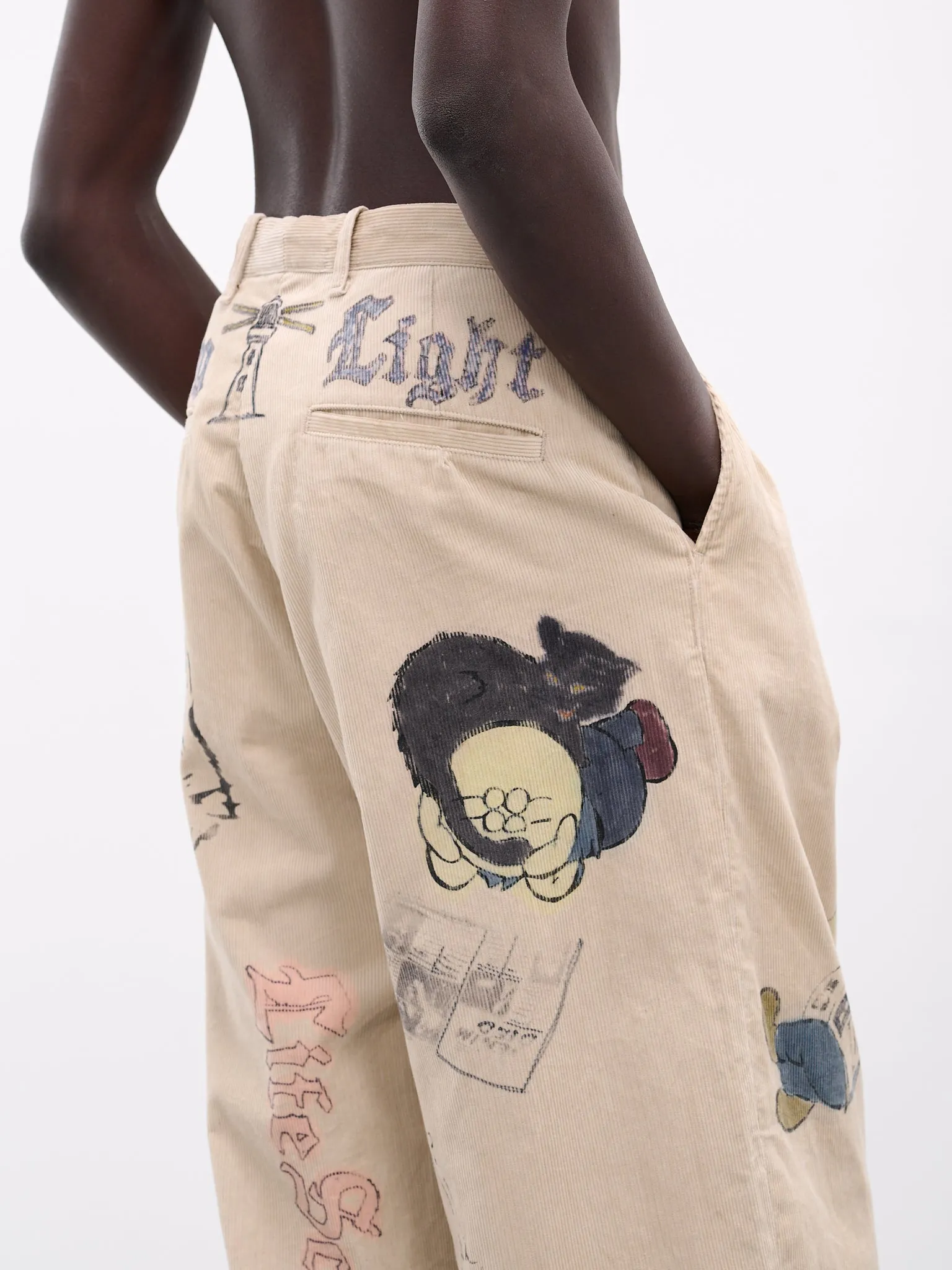 'Memorial Paint' Baggy Corduroy Trousers (K2502LP004-BE-BEIGE) sold by lorenzo product image thumbnail 5