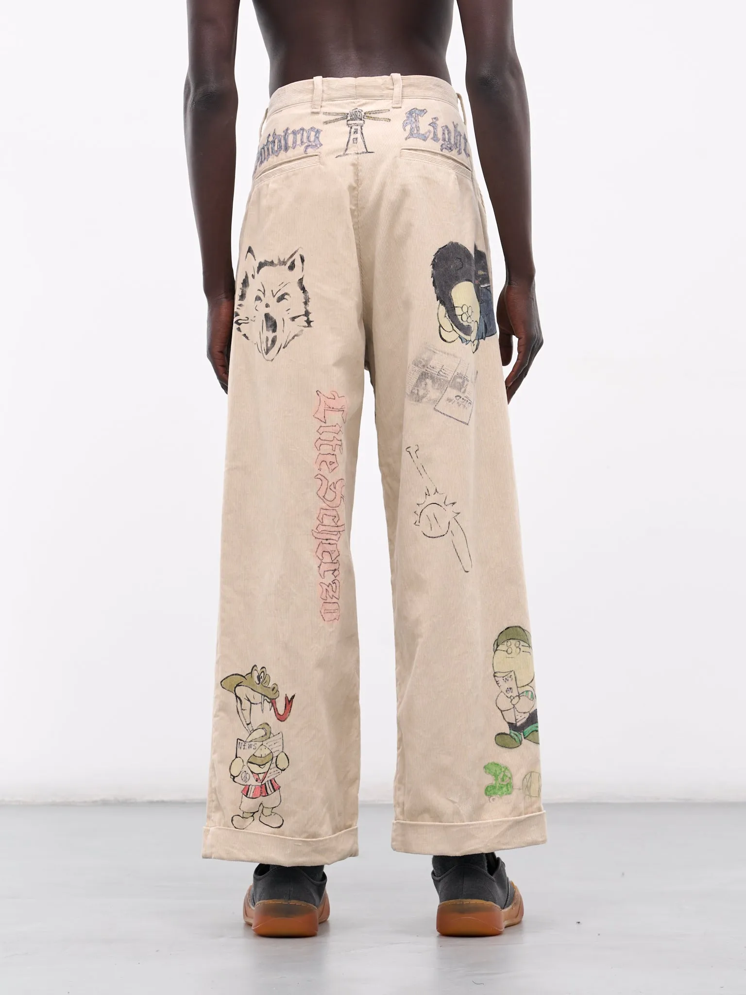 'Memorial Paint' Baggy Corduroy Trousers (K2502LP004-BE-BEIGE) sold by lorenzo product image thumbnail 3
