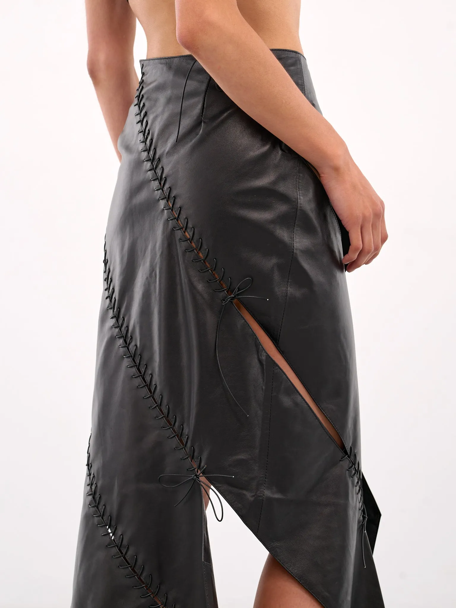 Emma Skirt (SK023-W-LEA-BLACK) sold by lorenzo product image thumbnail 5