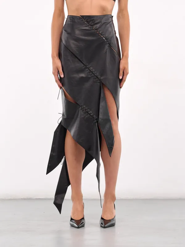 Emma Skirt (SK023-W-LEA-BLACK) sold by lorenzo