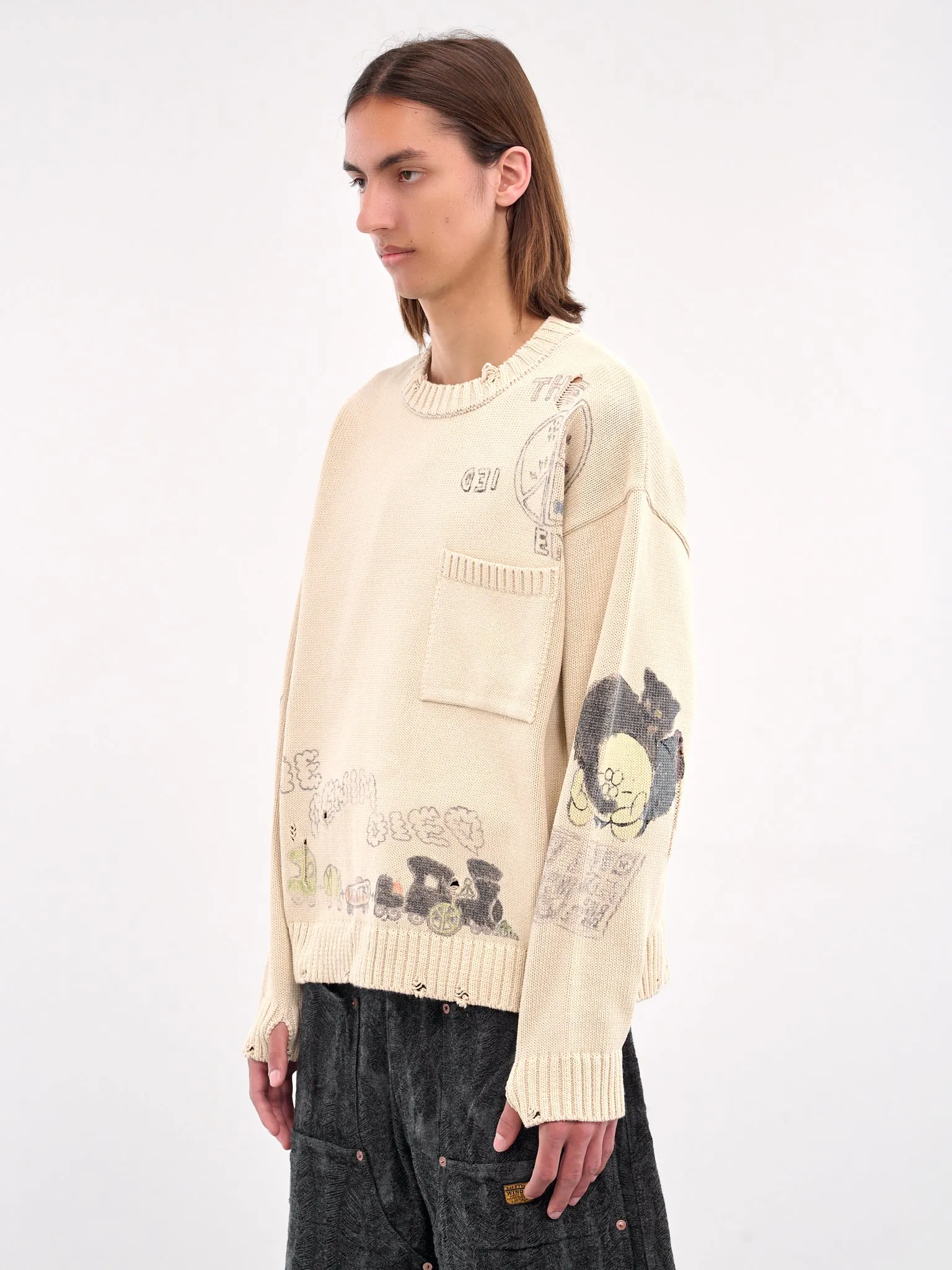 Memorial Paint 5G Knit Sweater (K205KN085-NATURAL) sold by lorenzo product image thumbnail 2