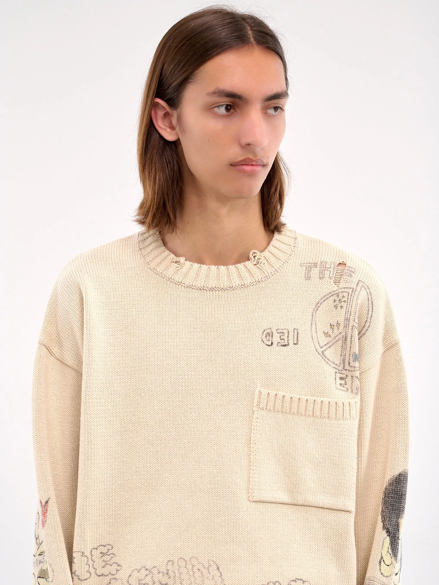 Memorial Paint 5G Knit Sweater (K205KN085-NATURAL) sold by lorenzo product image thumbnail 4
