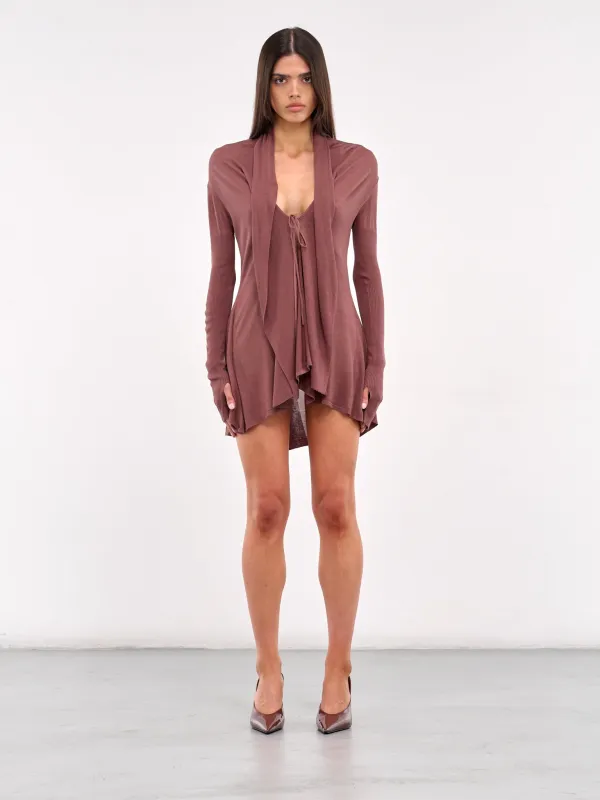 Fishtail Silk Knit Cardigan (KT11S1PU780-GREY-PURPLE) sold by lorenzo