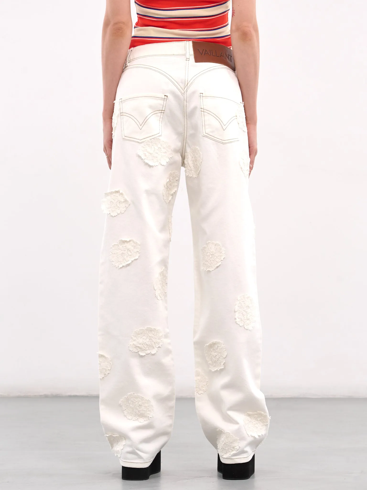 Lace Patch Jeans (PA044B-WHITE-LACE) sold by lorenzo product image thumbnail 3