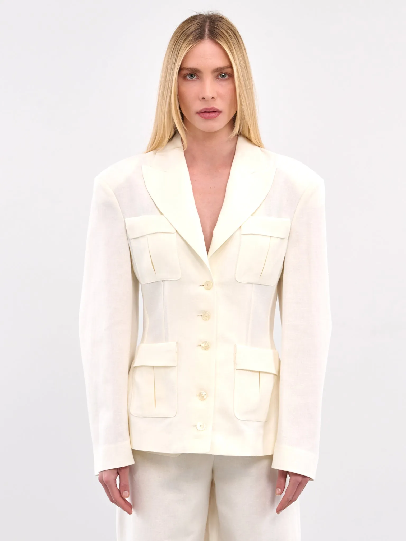 Tailored Cargo Blazer (ROWA15170ARA372-WHITE) sold by lorenzo