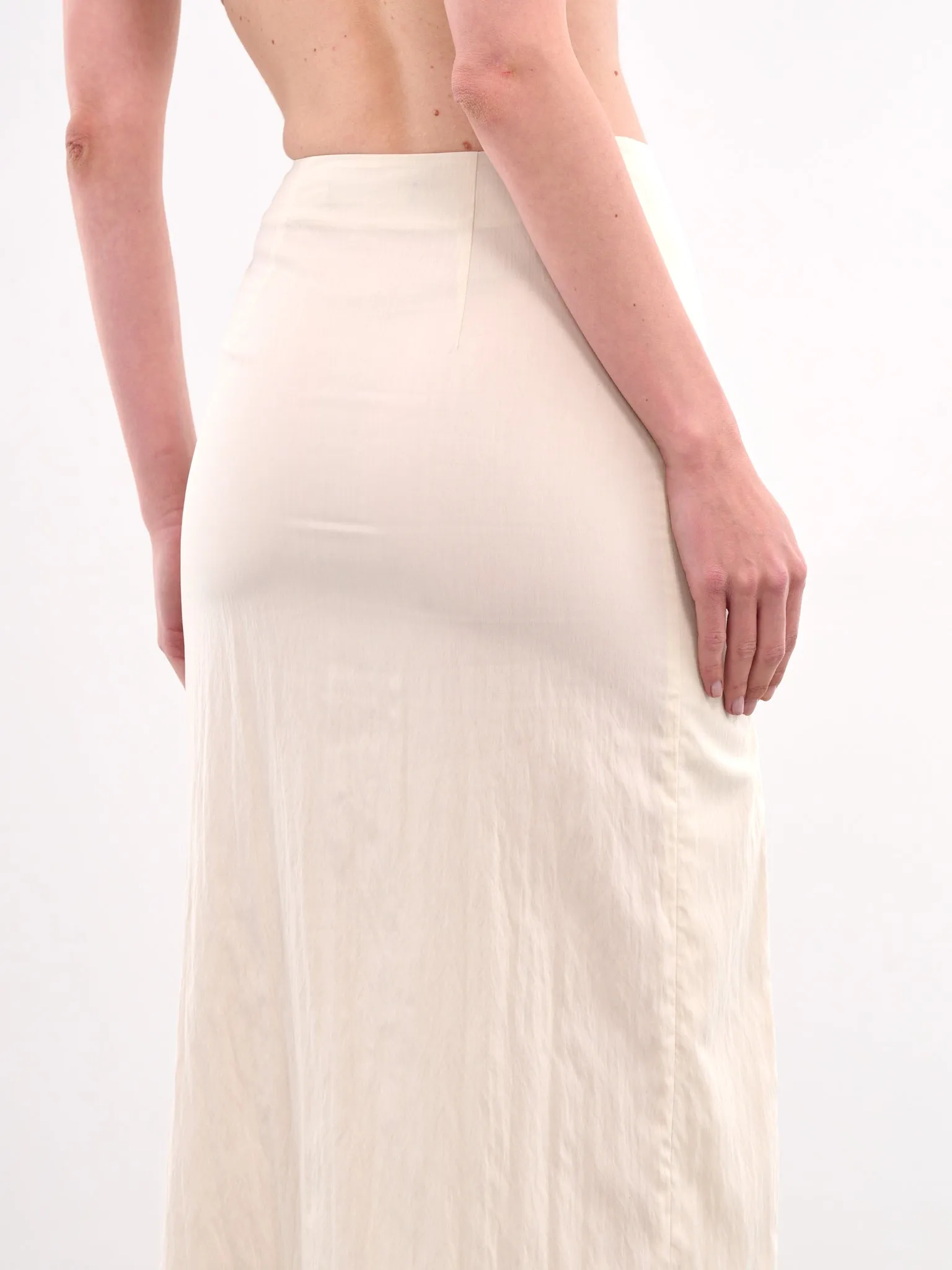 Cut-Out Midi Skirt (YR005SK04-BEIGE) sold by lorenzo product image thumbnail 4