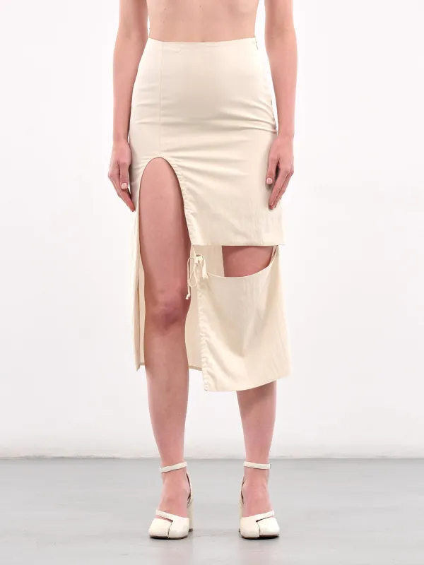 Cut-Out Midi Skirt (YR005SK04-BEIGE) sold by lorenzo