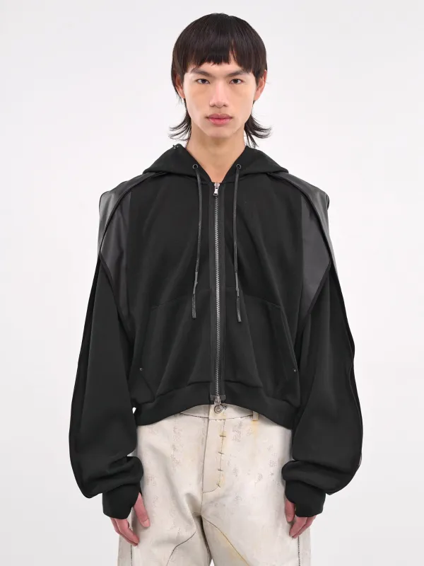 Horseshoe Crab Layered Zip Hoodie (CA07HCJ4BK-BLACK) sold by lorenzo