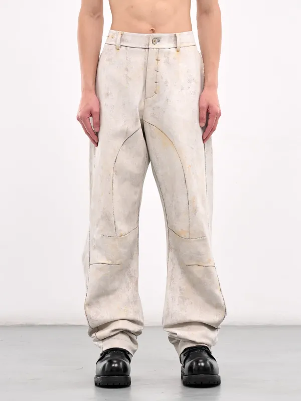 Hand-Coated Human-Shell Trousers (CA07HCHB8RW-RUSTY-WHITE) sold by lorenzo