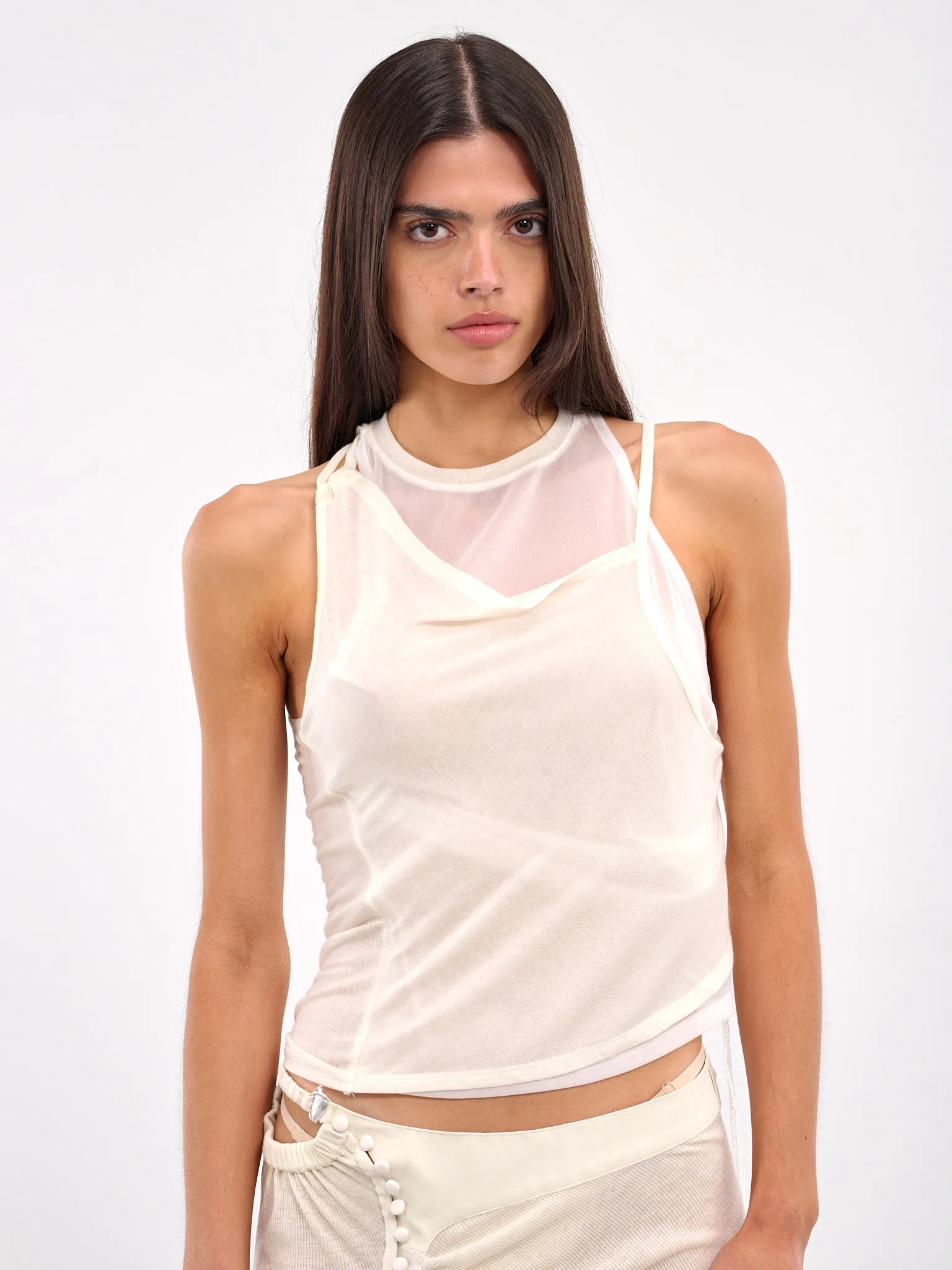 Layered Halter Top (TS13W-WHITE) sold by lorenzo product image thumbnail 4