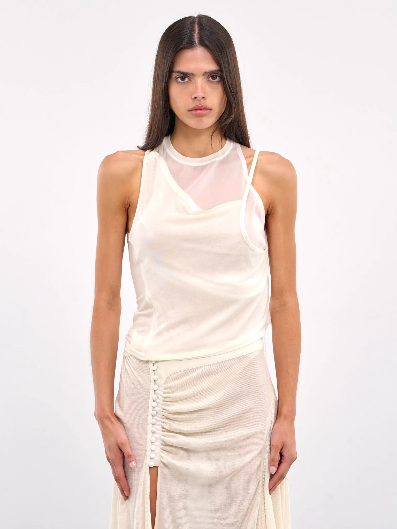 Layered Halter Top (TS13W-WHITE) sold by lorenzo