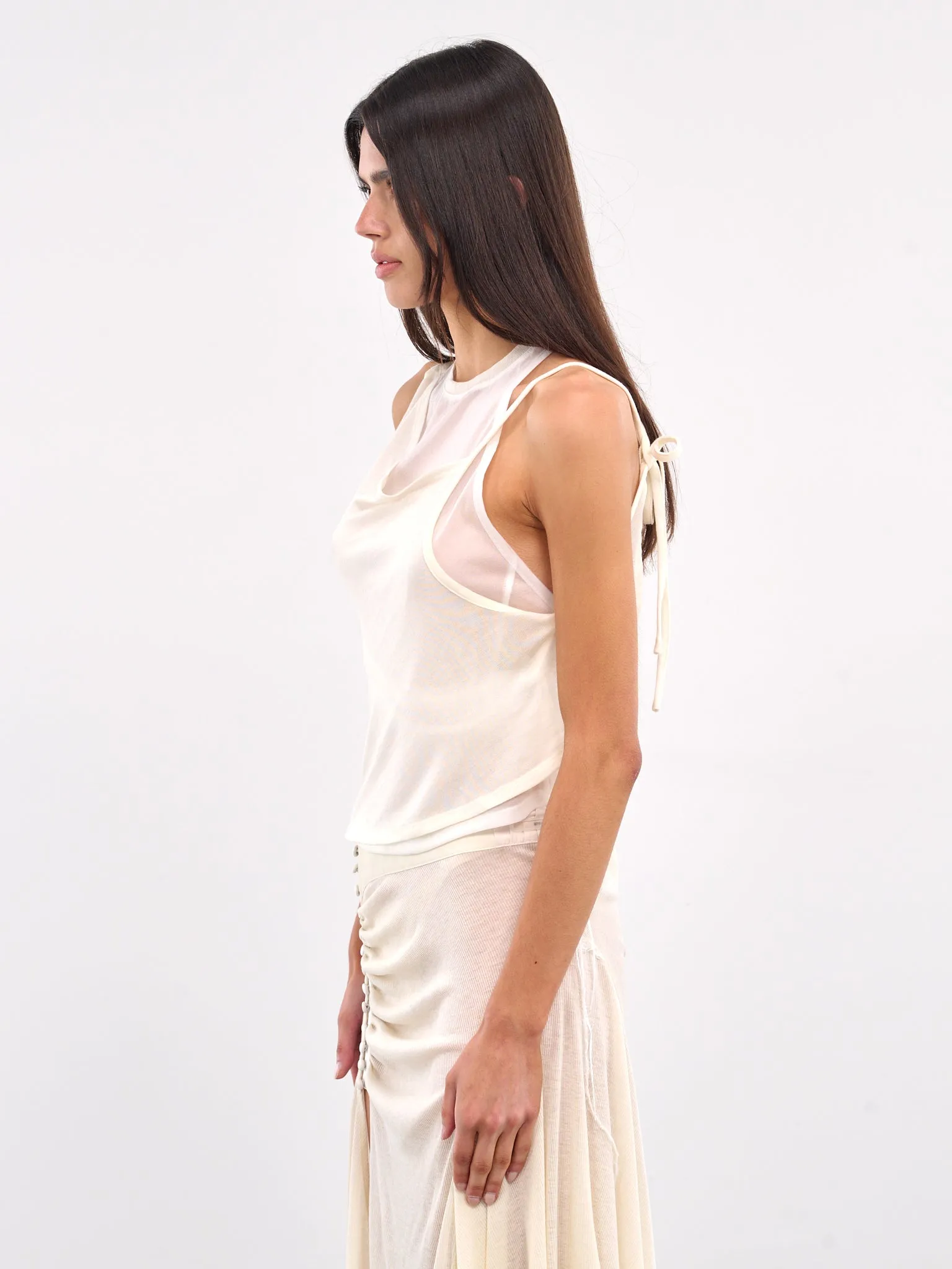 Layered Halter Top (TS13W-WHITE) sold by lorenzo product image thumbnail 2