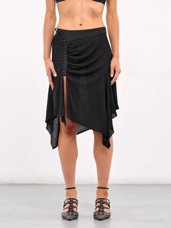 Shirring Skirt (SS25-SK1K-BLACK) sold by lorenzo