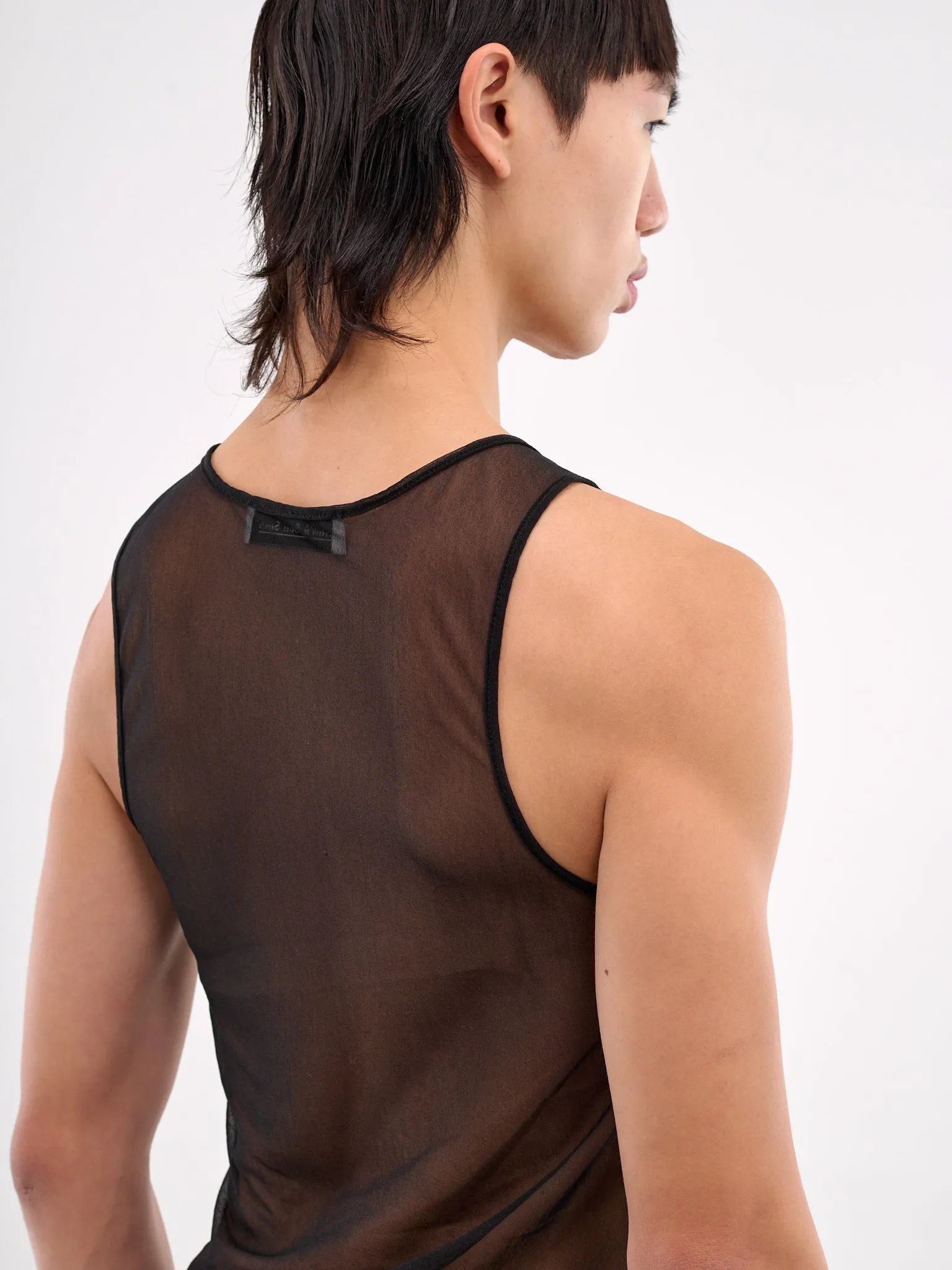 Mesh Logo Tank Top (TP001-U-PL001-BLACK) sold by lorenzo product image thumbnail 4