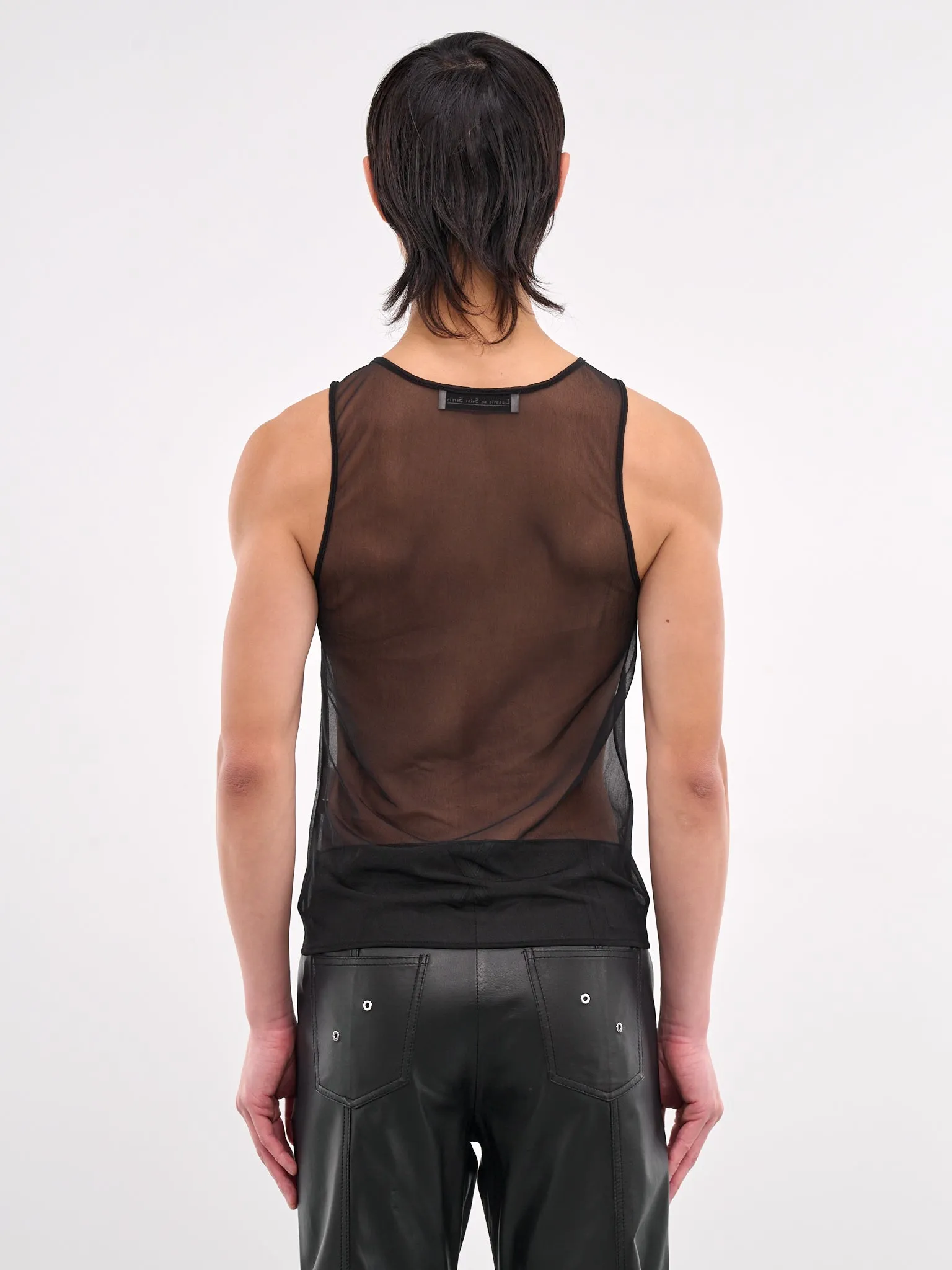 Mesh Logo Tank Top (TP001-U-PL001-BLACK) sold by lorenzo product image thumbnail 3