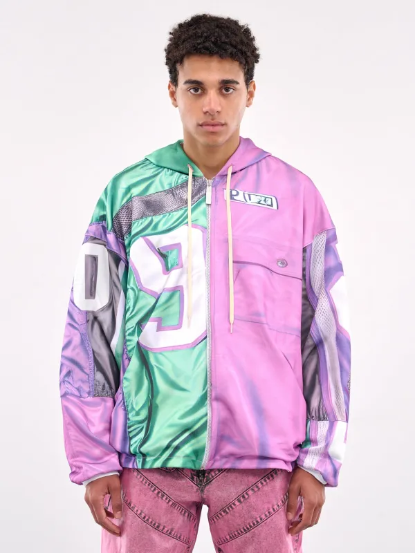 Trompe L'oeil Printed Hoodie (DFM58013TJ104PRINT-FUSCIA) sold by lorenzo
