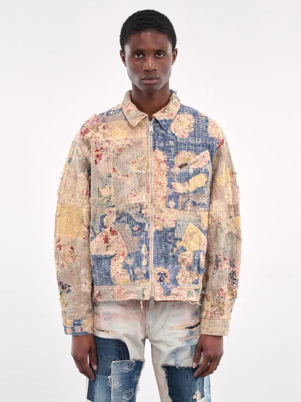 Boro Virgin Mary Zip Jacket (K2412LJ157-GRAY-BEIGE) sold by lorenzo