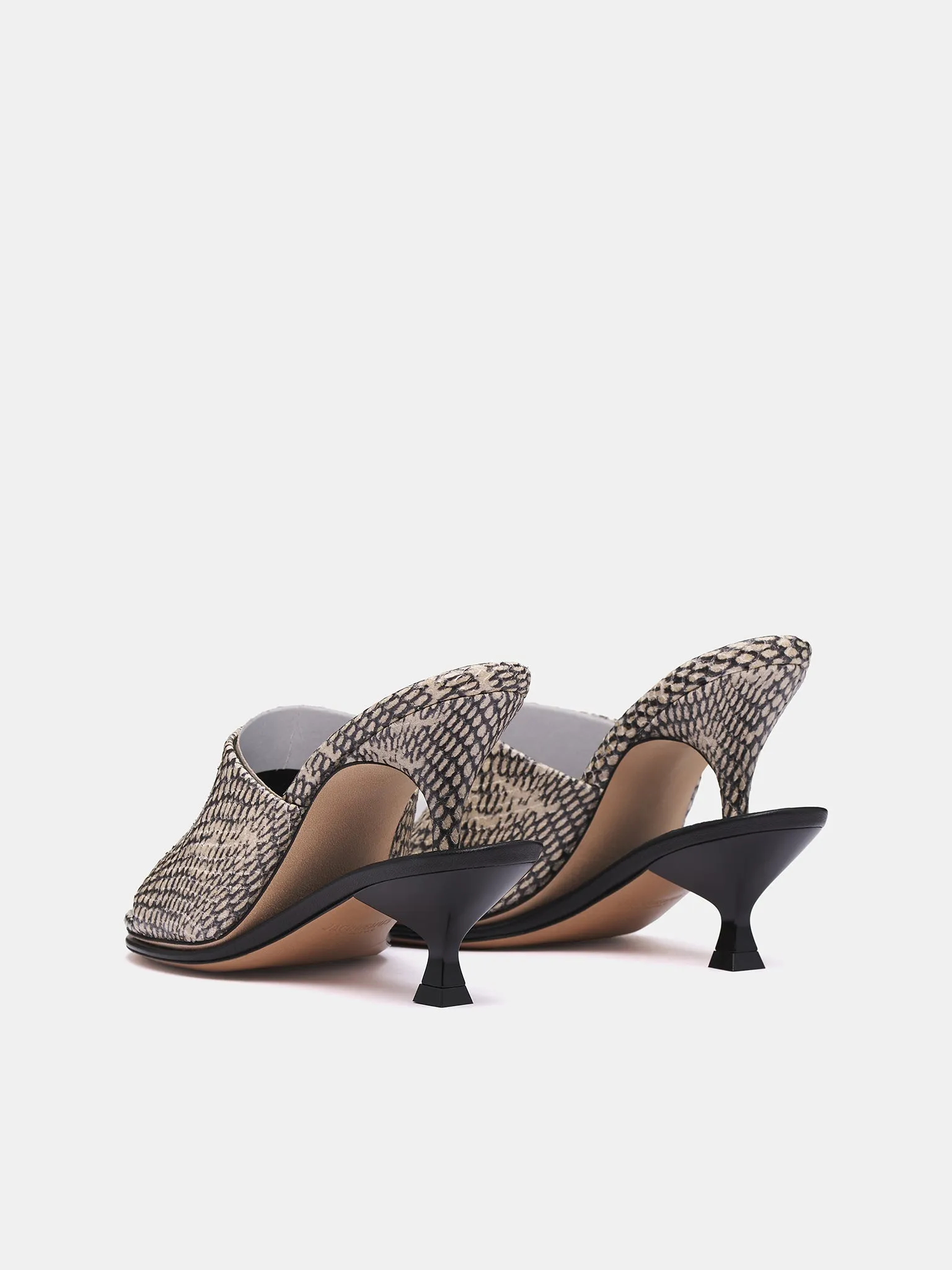 The Double Mules (243FO160-3233-BEIGE-BLACK) sold by lorenzo product image thumbnail 5
