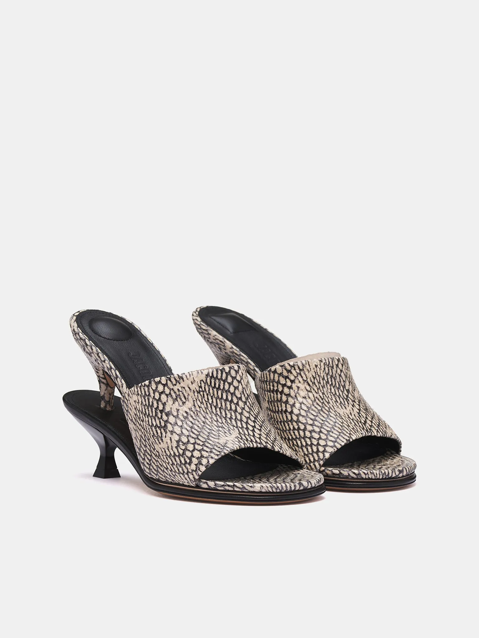 The Double Mules (243FO160-3233-BEIGE-BLACK) sold by lorenzo product image thumbnail 2