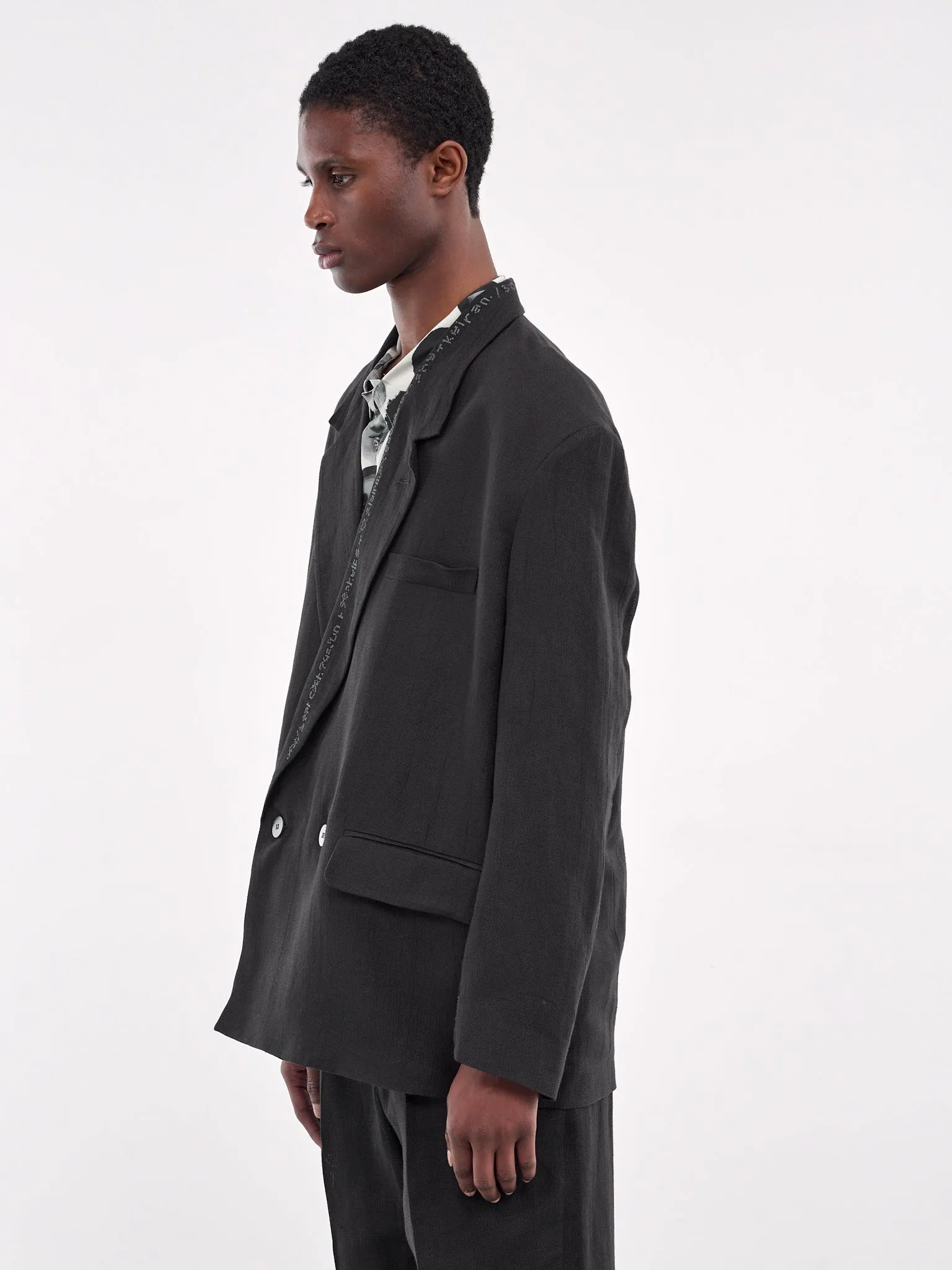 Double-Breasted Blazer (T78016910-LU10-BLACK) sold by lorenzo product image thumbnail 2