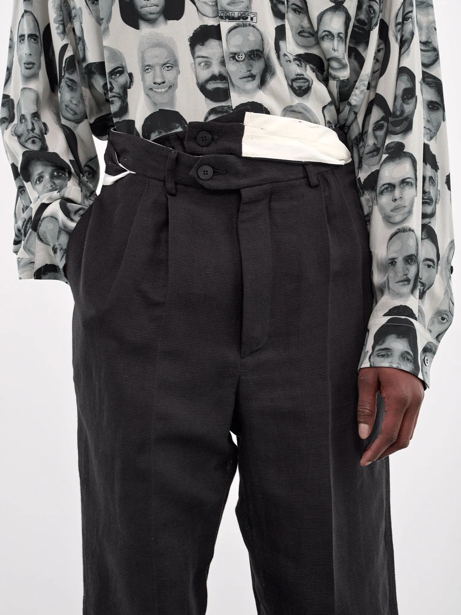 Deconstructed Waistband Trousers (T68022110-LU10-BLACK) sold by lorenzo product image thumbnail 5
