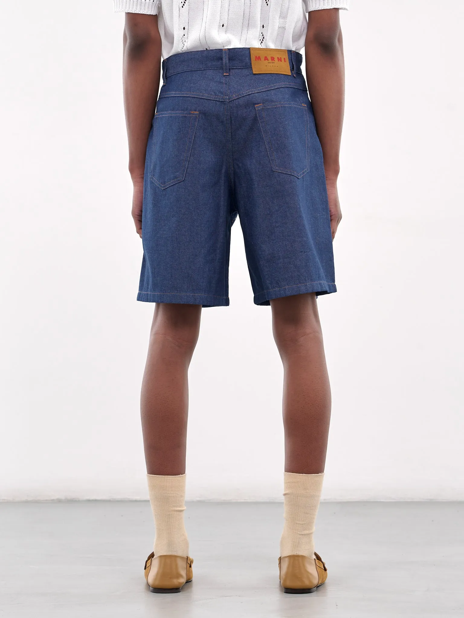 Embroidered Denim Shorts (PUJU0109S0-USCX58-BLUE) sold by lorenzo product image thumbnail 3