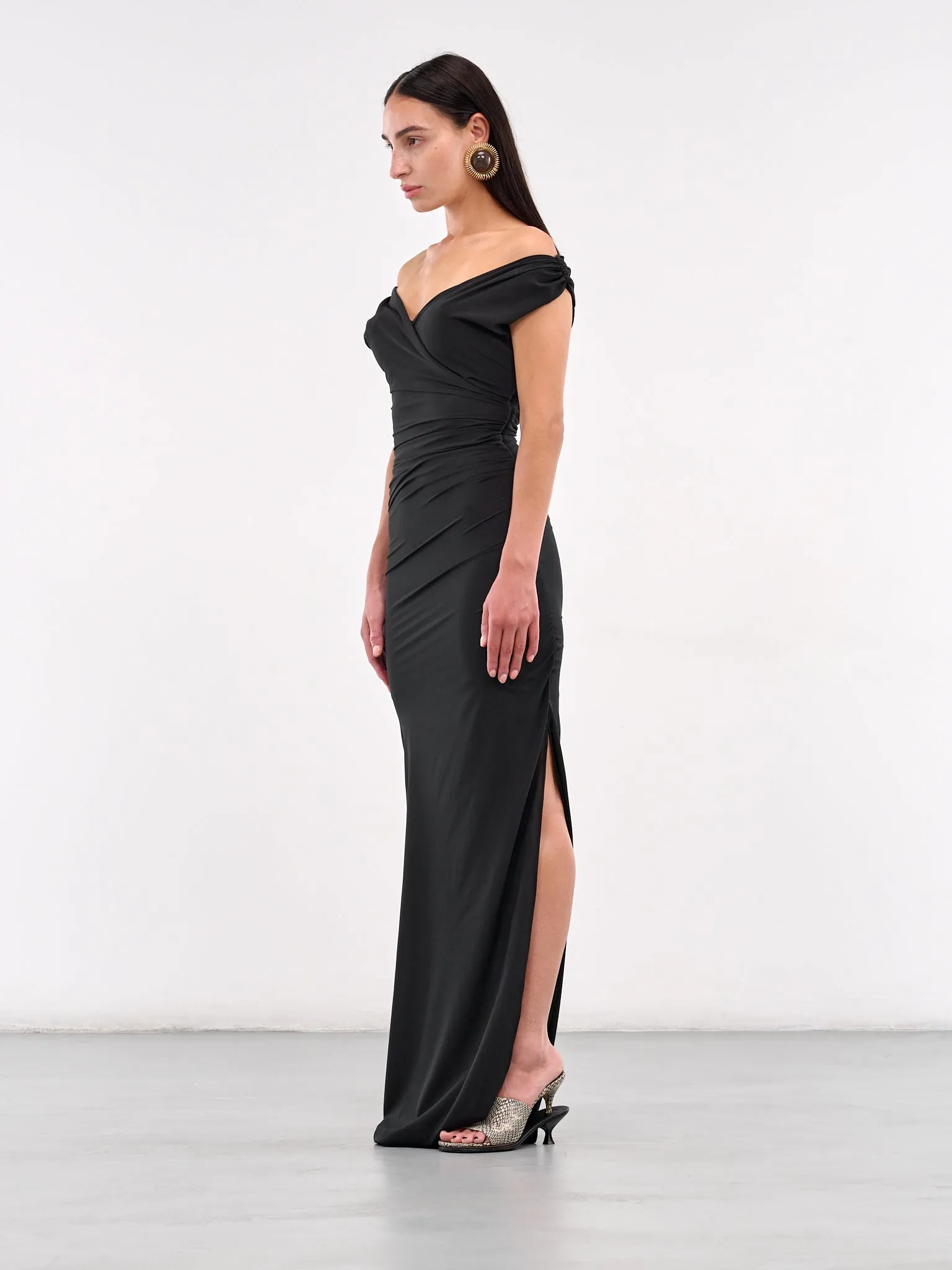 The Rita Long Dress (251DR237-1767-BLACK sold by lorenzo product image thumbnail 2