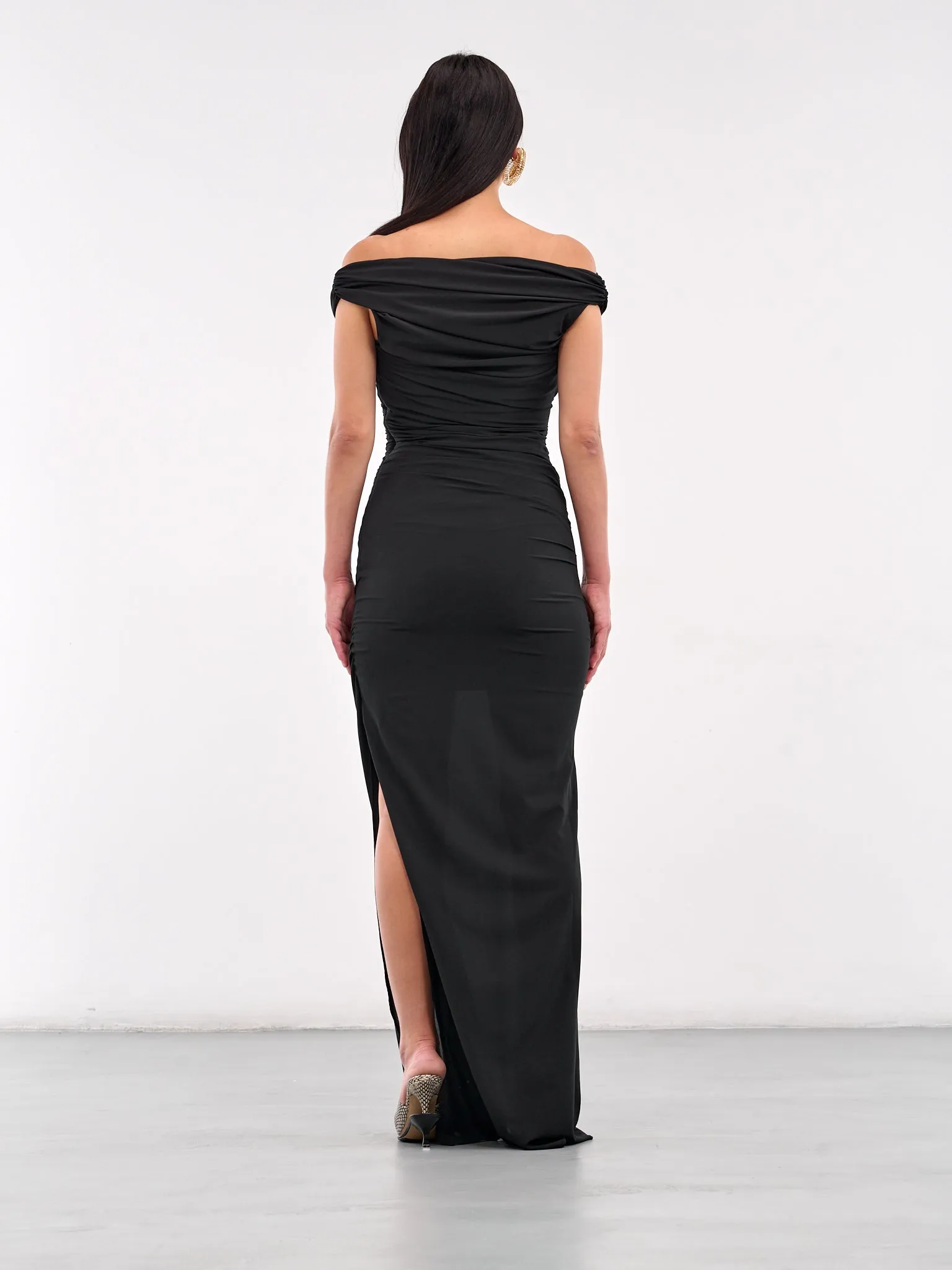 The Rita Long Dress (251DR237-1767-BLACK sold by lorenzo product image thumbnail 3