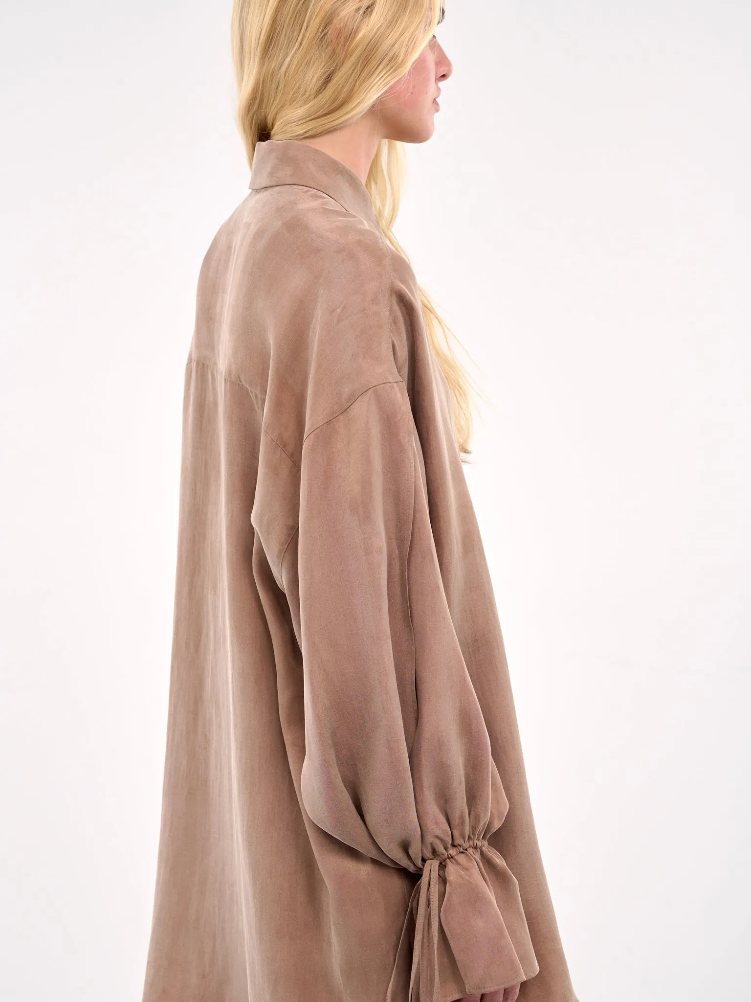 Button-Up Washed Gabardine Shirt (4A274A-N0555-BEAR-BROWN) sold by lorenzo product image thumbnail 5