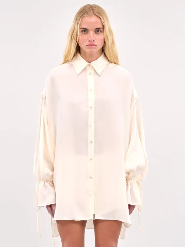 Button-Up Washed Gabardine Shirt (4A274A-N0108-BUTTER) made by Blumarine
