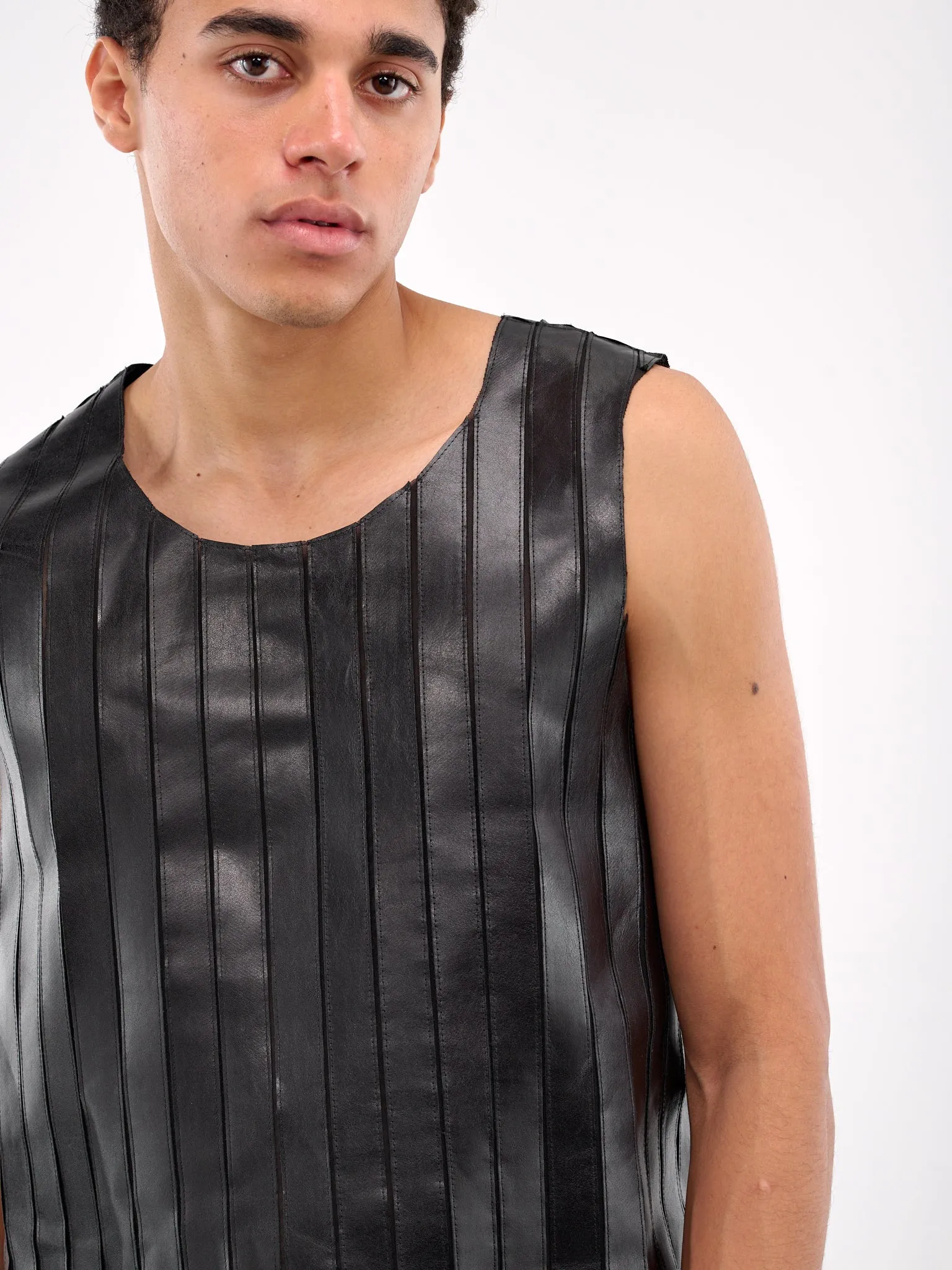 Striped Leather Tank (0650L-L235-RIDER-BLACK) sold by lorenzo product image thumbnail 4