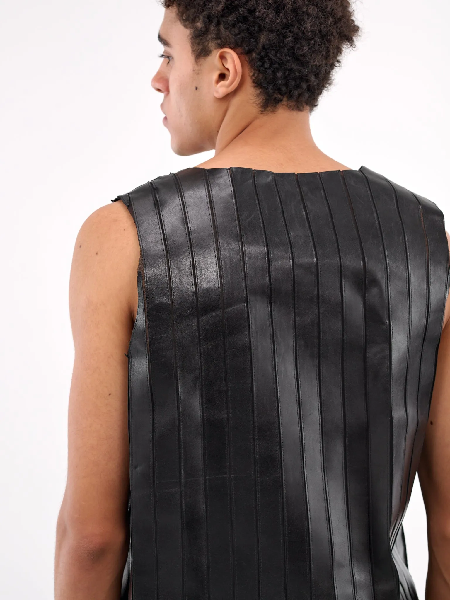 Striped Leather Tank (0650L-L235-RIDER-BLACK) sold by lorenzo product image thumbnail 5