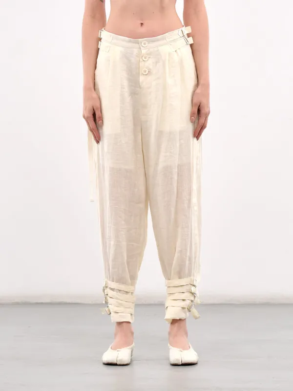 Cinch Strap Trousers (UC1E1501-2-OFF-WHITE) sold by lorenzo