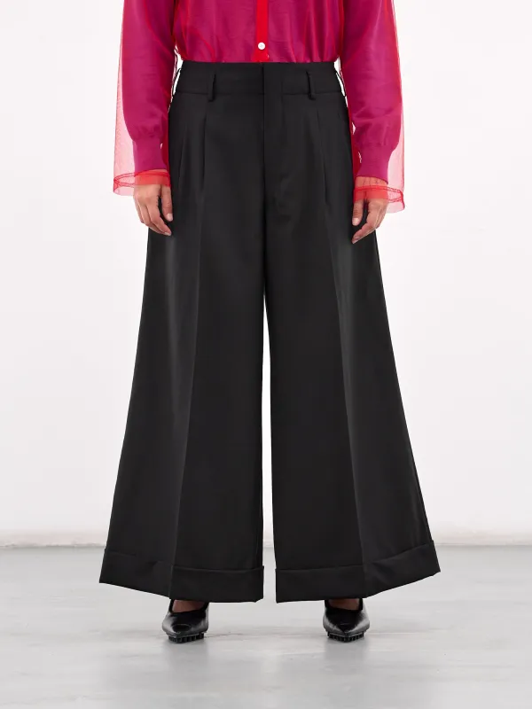 Ultra Wide Leg Trousers (GO-P006-BLACK) sold by lorenzo