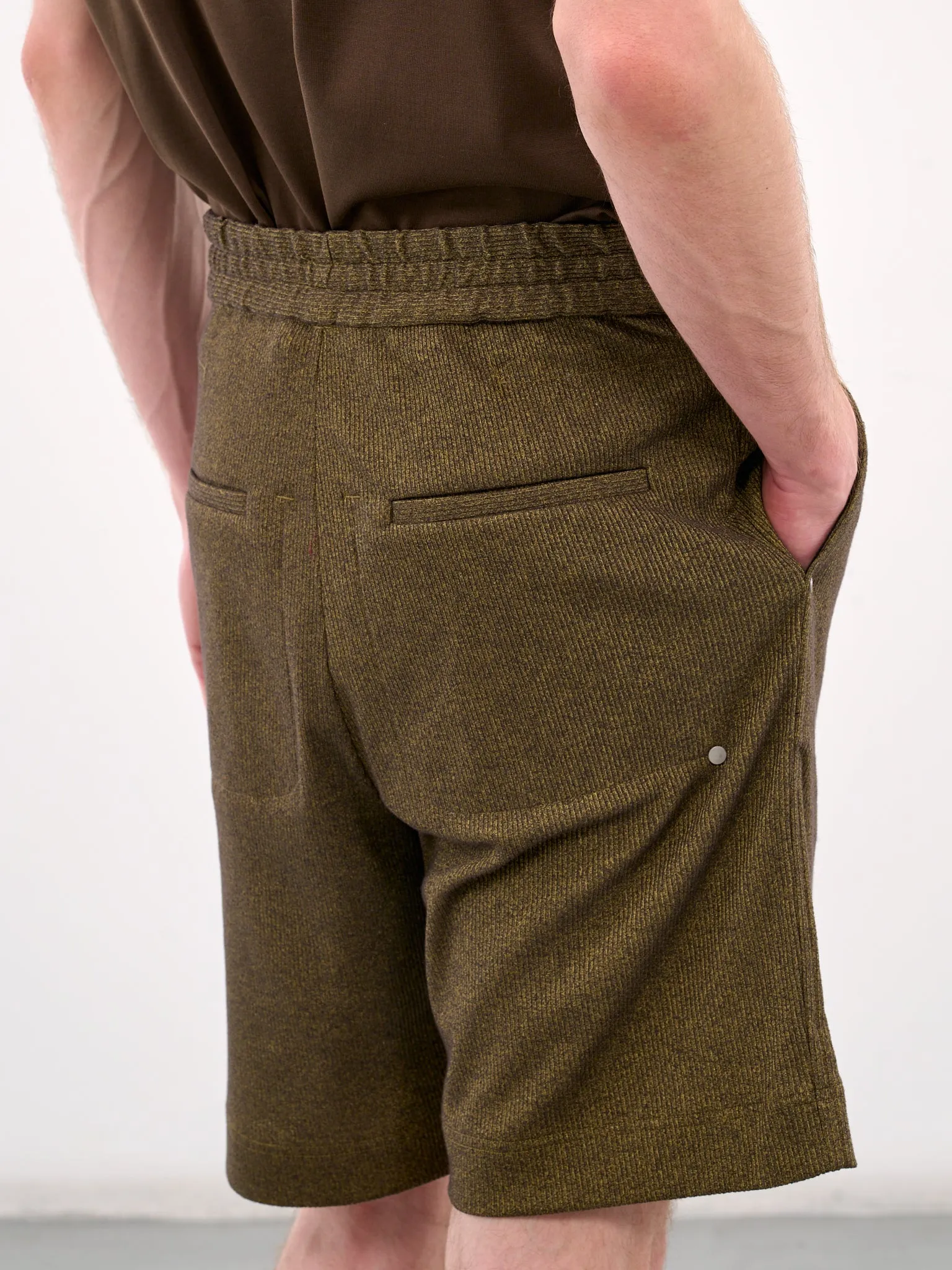 Rivet Elasticated Lounge Shorts (JER-110-03-DIRTY-YELLOW) sold by lorenzo product image thumbnail 5