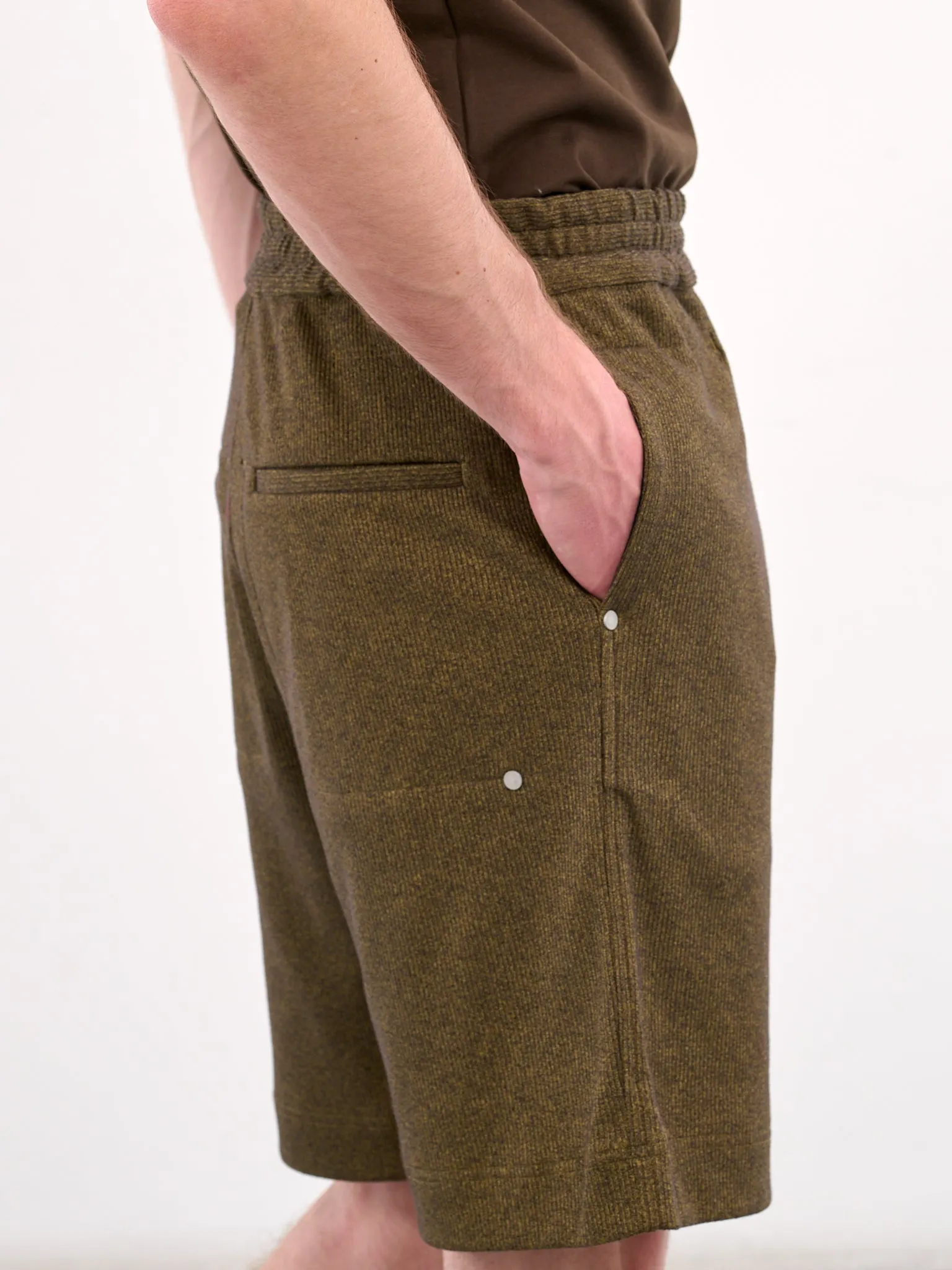 Rivet Elasticated Lounge Shorts (JER-110-03-DIRTY-YELLOW) sold by lorenzo product image thumbnail 4