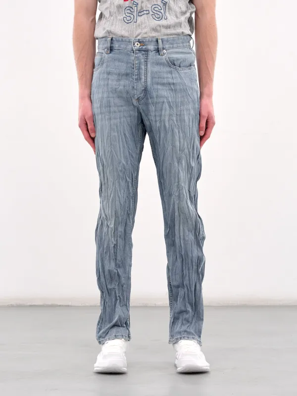 Crushed Denim Jeans (833038V5N10-LIGHT-BLUE) made by Bottega Veneta