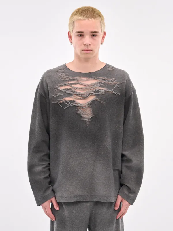 S-Ruben Distressed Crewneck (A18216-0PLAI-GREY) made by Diesel