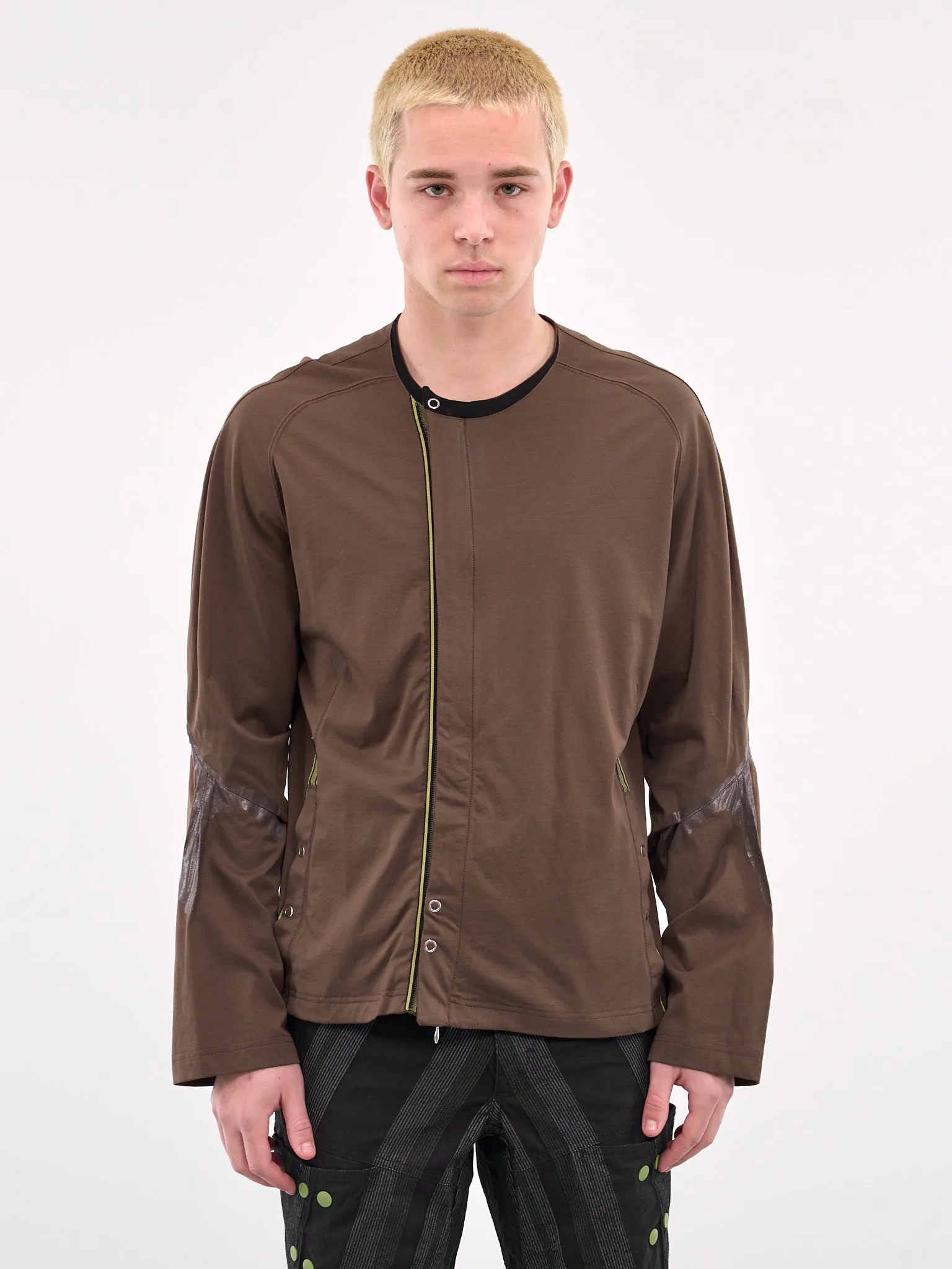 Alec K-Dart Jersey Jacket (TP05-88-BROWN-BLACK) sold by lorenzo