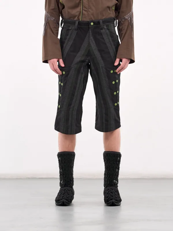 Inex Snap Shorts (T08-28-BLACK-GREY-GREEN) sold by lorenzo