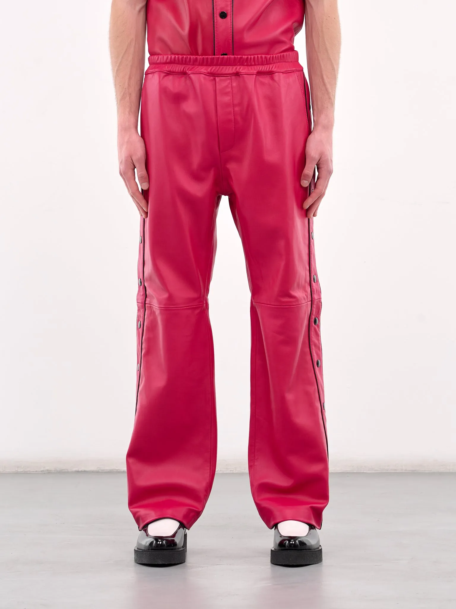 Leather Warm-Up Pants (PT37L-IN04-FUSCHIA) sold by lorenzo
