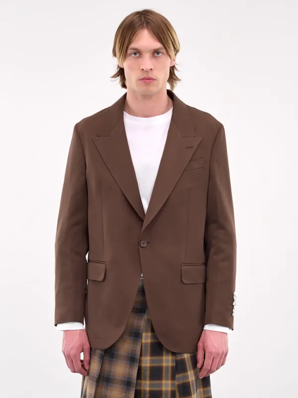 Peaked Lapel Blazer (6119DB-1217-CHOCOLATE-PEARL-CL) sold by lorenzo